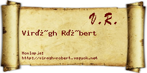 Virágh Róbert névjegykártya